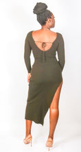 Load image into Gallery viewer, Attention Seeker Dark Olive Green Sweater Dress
